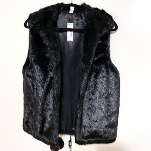 black fur vest